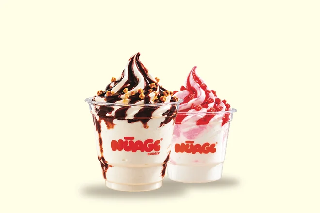 Deux sundaes Nūage Burger en coupe