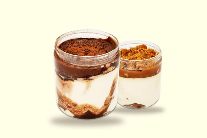Deux tiranūages en pot : Nutella et caramel Daim